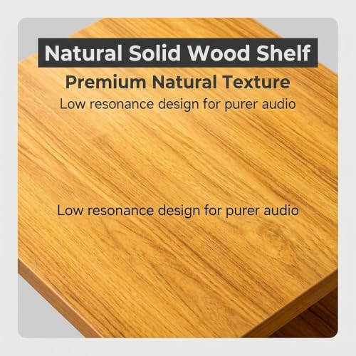 Audio Rack Shock Absorbing Foot Metal Bracket, Solid Wood Board Open Audio Equipment Stand, for Living Room Recording Studio Gaming Room Home Theater | 78*60cm/30.7*23.6in - size: 78*60cm/30.7*23.6in