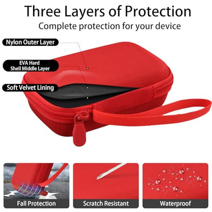 for JBL Go 5/4/3 Ultra Portable Speaker Hard Travel Case, Red | Protective Storage Bag with Mesh Pocket & Hand Strap, Shockproof EVA Carrying Box, Soft Lining - color: Red Case