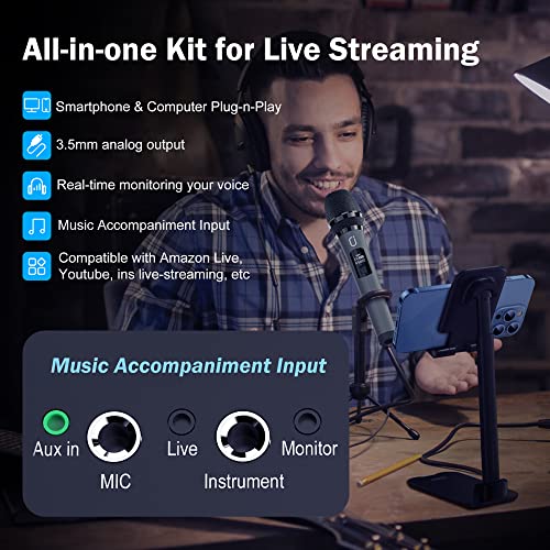 JYX 500W Peak Rolling Karaoke Machine, 10" Woofer & 2 Wireless Mics - color: Black