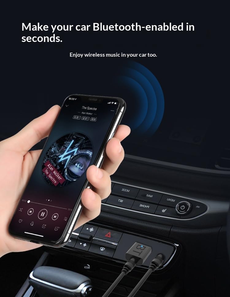 2-in-1 Bluetooth 5.0 USB & 3.5mm AUX Audio Adapter - Wireless Bluetooth Transmitter & Receiver for Car, Home Stereo, PC, Speake