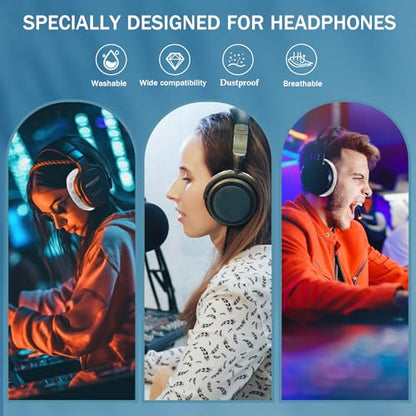 400 Pieces Headphone Covers Disposable Ear Earpads Sanitary Non-Woven Headset Cover Sweatproof Stretch Earphone Earcup Protector (White 11cm)