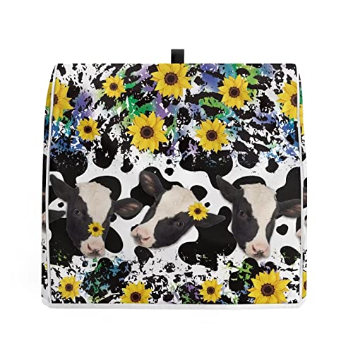 Cow Sunflower Kitchen Mixer Cover Black Leopard Print Blender Replacement Parts for 4.5-5 Quart Machine Washable Stand Mixer Cover with Pocket - color: cow, size: S(4.5-5 qt)