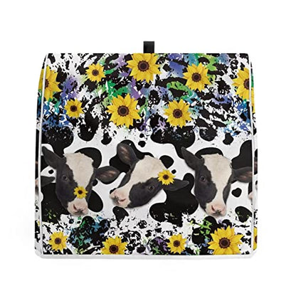 Cow Sunflower Kitchen Mixer Cover Black Leopard Print Blender Replacement Parts for 4.5-5 Quart Machine Washable Stand Mixer Cover with Pocket - color: cow, size: S(4.5-5 qt)