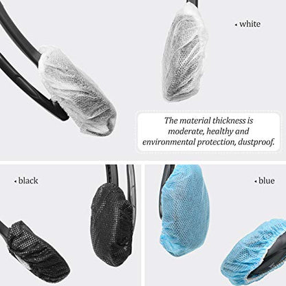 BBTO 300 Pieces Disposable Headphone Covers Non Woven Sanitary Fabric Headset Earphone Covers for Ear Pad Headphones(S-6.5 cm,White, Blue, Black) - color: White, Blue, Black, size: S-6.5 cm
