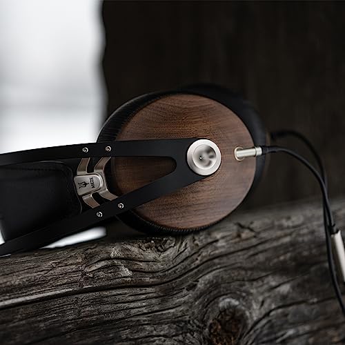 MEZE AUDIO | 1.2m Cable with Mic & Remote for 99 Classics Walnut Silver | 3.5mm Male to Dual TS Mono 3.5mm Male Connector Plug | Kevlar Reinforced Fabric | Oxygen-Free Copper