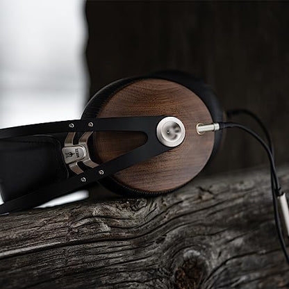 MEZE AUDIO | 1.2m Cable with Mic & Remote for 99 Classics Walnut Silver | 3.5mm Male to Dual TS Mono 3.5mm Male Connector Plug | Kevlar Reinforced Fabric | Oxygen-Free Copper