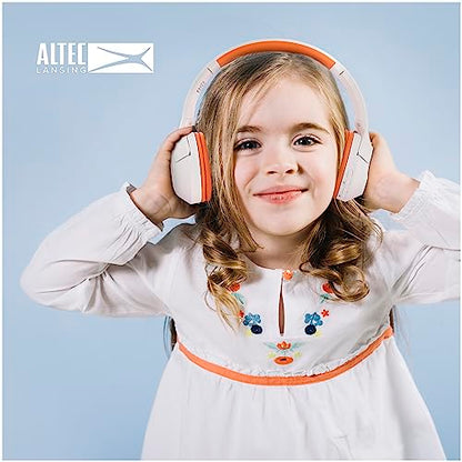 Altec Lansing - Kids Bluetooth Headphones, Wireless Over Ear - color: Whiteout Groovy Orange