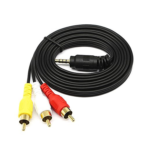 3.5 mm to RCA AV Camcorder Video Cable,3.5mm Male to 3RCA Male Plug Stereo Audio Video AUX Cable for Smartphones,MP3, Tablets,Speakers,Home Theater - 3.5mm Straight 1.5m - size: 3.5mm Straight 1.5m