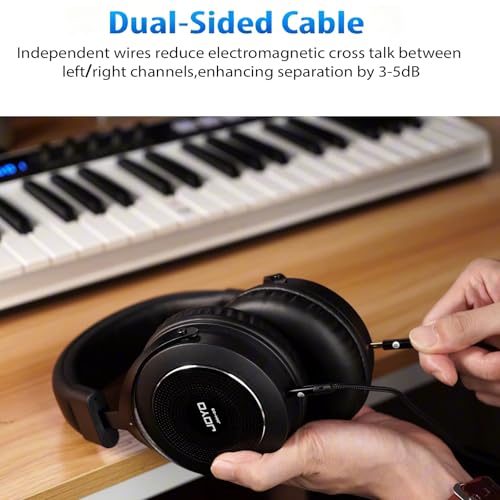 JOYO Wired Studio Monitor Headphones Semi-Open 50mm Drivers Over-Ear | Flat 15Hz-28kHz Response, 3.5mm and 6.35mm Adapter for home studio, mixing (JMH-03) - color: Natural, style: Professional Monitor
