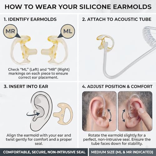 TWAYRDIO 3.5mm Surveillance Radio Earpiece for Motorola, w/Medium Earmolds