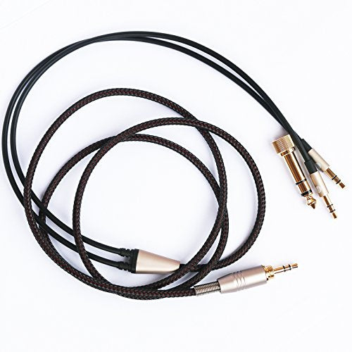 NewFantasia Replacement Audio Cable only Compatible with Hifiman Sundara, Arya, Ananda Headphones 3.5mm and 6.35mm to Dual 3.5mm Connector Jack Male Cord 1.2meters/4feet - size: 1.2 m