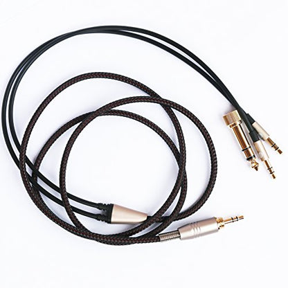 NewFantasia Replacement Audio Cable only Compatible with Hifiman Sundara, Arya, Ananda Headphones 3.5mm and 6.35mm to Dual 3.5mm Connector Jack Male Cord 1.2meters/4feet - size: 1.2 m