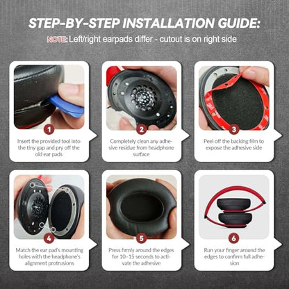 Aurivor Studio 3 Replacement Ear Pads for Beats Studio 3/2 Headphones, Cushions Earpads with Premium Protein Leather, Softer Memory Foam, Stronger Adhesive (Black) - color: Black