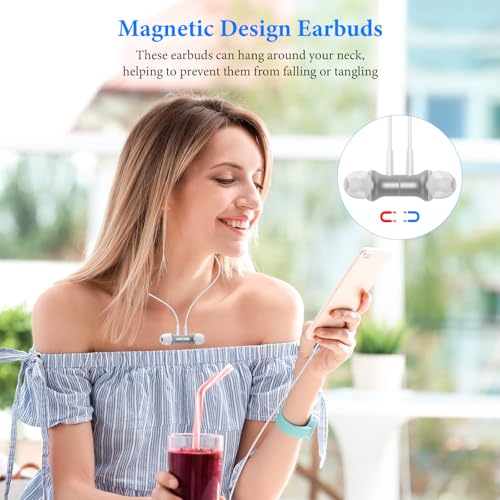 ACANDYA MFi-Certified Wired Headphones for Apple iPhone 14 13 Pro XR Silver | Lighting Earbuds for iPhone 12 Pro 11 XS Max XS SE 7 8 Plus Earphones Built-in Microphone Volume Control Magnetic Headsets - color: Silver