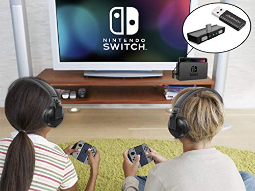 Bluetooth Audio Adapter with USB-C, Built-in mic, for Nintendo Switch, PS4, PS5, PC, Supports Headphones mic, aptX Low Latency, Dual Headphones, in-Game Voice Chat Monster Hunter Theme - color: Grey & Grey