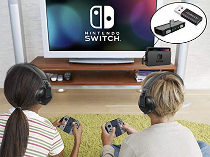 Bluetooth Audio Adapter with USB-C, Built-in mic, for Nintendo Switch, PS4, PS5, PC, Supports Headphones mic, aptX Low Latency, Dual Headphones, in-Game Voice Chat Monster Hunter Theme - color: Grey & Grey