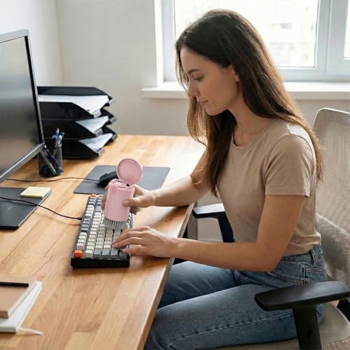 20 in 1 Multifunctional Cleaner Kit for Electronic Devices, Keyboard Cleaning Brush, Headphones Cleaner Kit for AirPods, Multi-Tool for Cleaning Laptop, Earbuds, Camera, Cellphones,Pink - color: pink