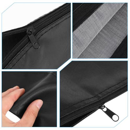 2 Pack Microphone Case, Microphone Bag Mic Case Black Zipper Pouch | PU Leather Zipper Storage Pouch for Wireless Travel Portable Shockproof Vocal Mic Protector Accessories 8.66 x 4.13 Inches - size: 8.66 x 4.13