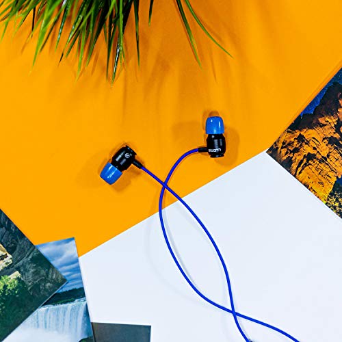 LUDOS Clamor Wired Earbuds in-Ear Headphones, 5 Years Warranty, Earphones with Microphone, Noise Isolating Ear Buds, Memory Foam for iPhone, Samsung, School Students, Kids, Women, Small Ears - Blue - color: Blue, style: 3.5 mm