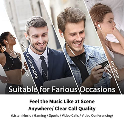 Kimwood Wired Earbuds with Microphone, Wired Earphones in Ear Headphones HiFi Stereo, Powerful Bass and Crystal Clear Audio, Compatible with iPhone, iPad, Android, Computer Most with 3.5mm Jack - color: White, size: regular