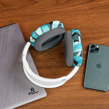 WC ShellZ Max - Protective Shell Covers for AirPods Max 1 & 2 | Made by Wicked Cushions | Made with Premium Silicone | Cyan Prism - color: Cyan Prism
