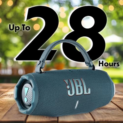 JBL Charge 6 Portable Bluetooth Speaker (Blue) | IP68 Waterproof, DustProof, and DropProof, Outdoor Wireless Audio |28Hrs Playtime + Travel Case Bundle - color: Blue