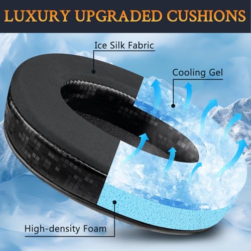 SOULWIT Earpads for ATH M50X/M40X, HyperX Cloud 2/3/Alpha, MDR-7506, Arctis 7/9/5/Nova 7/Pro Wired, G Pro X, Sennheiser HD280, Razer Kaira/Barracuda/Kraken Series, Turtle Beach Stealth,Cooling Gel-B S - color: Black Square