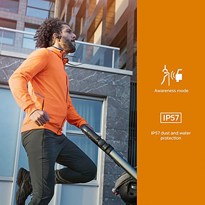 Philips A7306 True Wireless Sports Headphones with Detachable Ear Hooks, Heart-Rate Monitor, UV Cleaning Charging case, Awareness Mode, Waterproof, TAA7306BK | Detachable Ear Hooks, Heart-Rate Monitor, UV Cleaning Charging case, Awareness Mode, TAA7306BK,