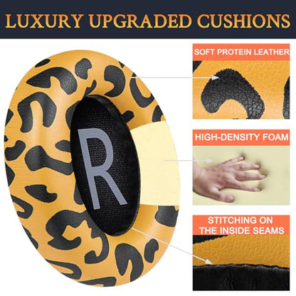 SOULWIT Replacement Earpads for Bose 700 (NC700) Wireless Headphones, Ear Pads Cushions with Softer Protein Leather, High-Density Noise Cancelling Foam, Added Thickness - Tiger Stripes - color: Tiger Stripes