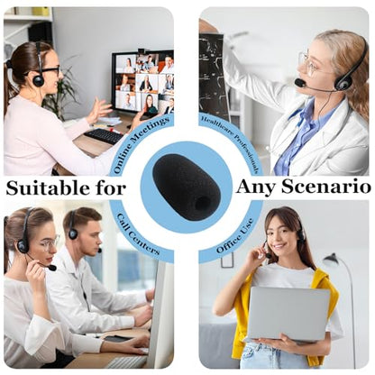 AKSONMN 18 Pack Mini Foam Windscreen for Headset Microphone - High Density Mic Covers for Protection of Lavalier Microphones