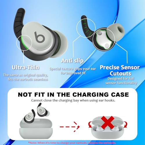 Ear Hooks for Beats Solo Buds, 5 Pairs Ear Hook Compatiable with Beats Solo Bud 2024 Silicone Accessories Anti-Slip Ear Covers Holder [Not Fit in The Charging Case](Black)