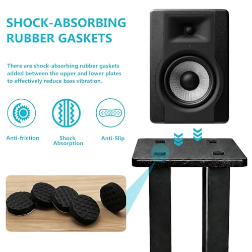 Universal Wooden Speaker Stands Pair, Heavy Duty Floor Standing Speaker Mount, Bookshelf & Studio Monitor Stands for Home Theater Surround Audio System (31.4in) - size: 31.4 in