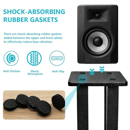 Universal Wooden Speaker Stands Pair, Heavy Duty Floor Standing Speaker Mount, Bookshelf & Studio Monitor Stands for Home Theater Surround Audio System (27.5in) - size: 27.5 in