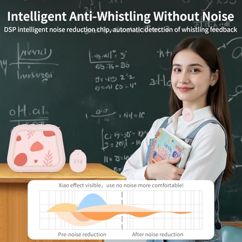 S1 Voice Amplifier Wireless, 25W Portable PA System with Dual Wireless Lavalier Mics, Bluetooth Speaker with Shoulder Strap for Classroom, Training, Tour Guiding & Public Speaking (Pink) - color: Pink