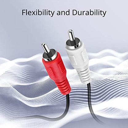 TNP Dual RCA Male to Male Stereo Audio Cable for Car and Home, 6FT | Red and White Shielded Rca Cord for Amplifiers, Speakers, Home Theater and Hi-Fi Systems; Oxygen-Free Copper Conductors - size: 6FT