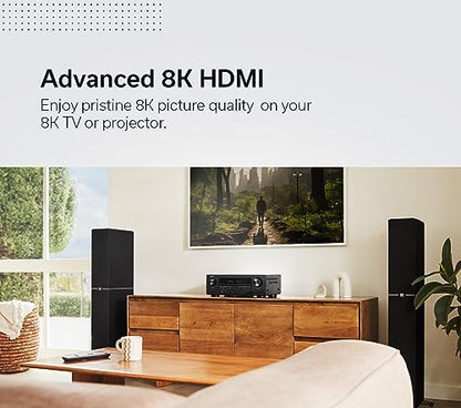 Denon AVR-S770H 7.2 Ch Home Theater Receiver, 8K UHD HDMI Receiver 75W X 7 | Wireless Streaming via Built-in HEOS, Wi-Fi, Dolby TrueHD, DTS Neural:X & DTS:X Surround Sound for TV, Bluetooth Amplifier - style: AVR-S770H