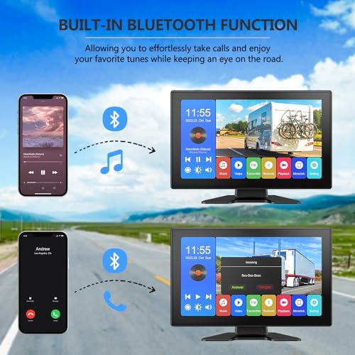 4K RV Backup Camera System, 10.1" Quad Split Touchscreen Monitor | 1080P 2 Rear & 2 Side View Cameras, DVR Recording Bluetooth Music USB Video IP69 Waterproof Night Vision for Trailer RV Truck - size: 10.1 inch