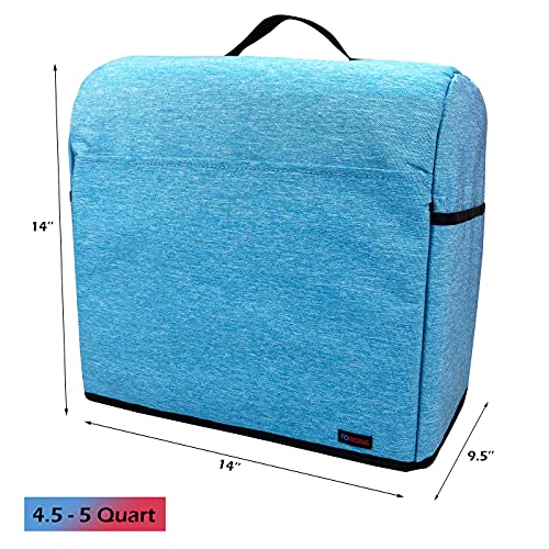 Stand Mixer Dust-proof Cover with Organizer Bag for Kitchenaid Mixer, Multi Pockets for Various Kitchen Appliance Accessories (Blue, 4.5-5 Quart)