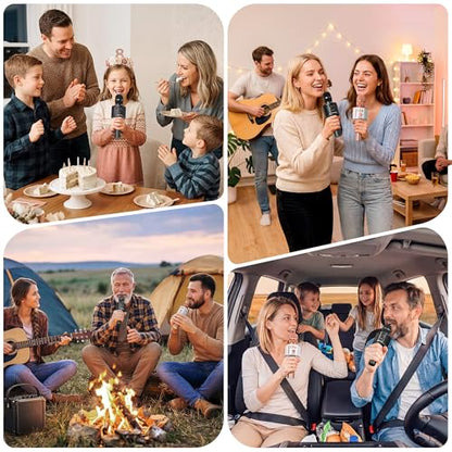 BONAOK Wireless Bluetooth Karaoke Microphone,3-in-1 Portable Handheld Karaoke Mic Speaker Machine Home Party Birthday for All Smartphones Q37 (Black) - color: Black