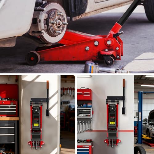 Jack Stand & Floor Jack Wall Mount Organizer Brackets | Hydraulic Trolley Jack Holder for Race Trailer Garage Storage