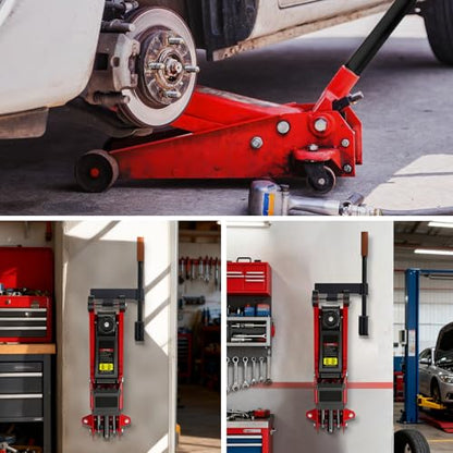 Jack Stand & Floor Jack Wall Mount Organizer Brackets | Hydraulic Trolley Jack Holder for Race Trailer Garage Storage