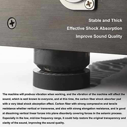 Audiocrast HiFi Speaker Isolation Stand Feet Pads 25x5mm 4X Carbon Fiber Hi-end Speaker Shock Absorber Vibration Dampener Pad Spike Floor Protector for Audio Turntable Subwoofer Amplifier CD DVD AMP - size: 25x5mm