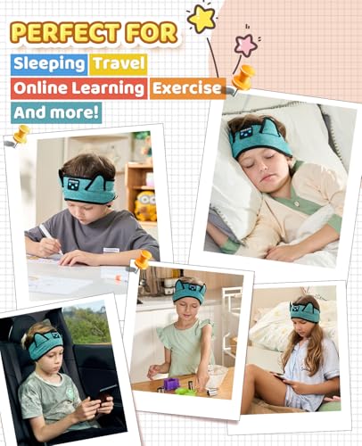 KIDSBAND Kids Headphones for Plane, Wireless Headband Adjustable, Does Not Press The Ears, Convenient for Long-Time Use, Headphones for Boys,Girls,Sleeping,School,Air Travel,Smartphones,Tablet - color: Green