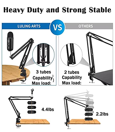 Heavy Duty Adjustable Boom Arm Microphone Stand - size: Medium Upgraded Boom Arm