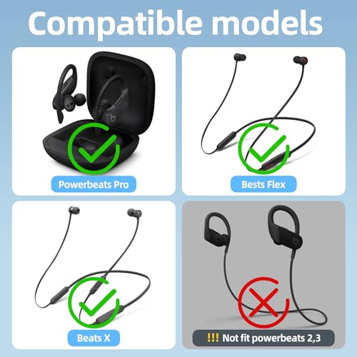 8 Pairs Replacement Ear tip for Powerbeats Pro （Green） | Beats Earbuds Replacement Tips,Wireless Earphone Headphones, Silicone Earbuds Buds Set with Cleaning kit - color: Green