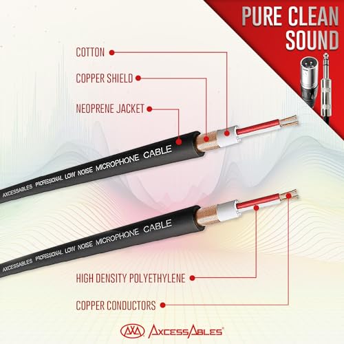 AxcessAbles XLR 수 - 0.6cm(1/4인치) TRS 스피커 1.8m(6피트) 컬러 케이블 팩 | 1.8m(6피트) 패치 케이블 오디오 코드 | 밸런스 스피커, 마이크 스네이크 코드 (1.8m(6피트) - 6팩) - size: 6ft, style: XLR 수 - 1/4 TRS