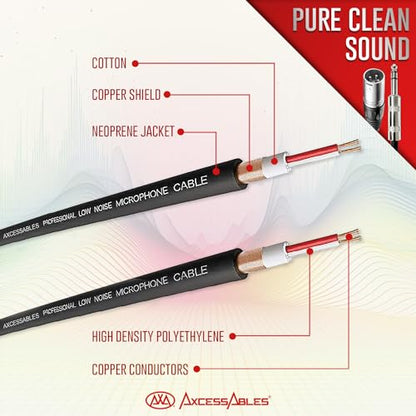 AxcessAbles XLR 수 - 0.6cm(1/4인치) TRS 스피커 4.6m(15피트) 컬러 케이블 팩 | 4.6m(15피트) 패치 케이블 오디오 코드 | 밸런스 스피커, 마이크 스네이크 코드 (4.6m(15피트) - 6팩) - size: 15ft, style: XLR 수 - 1/4 TRS
