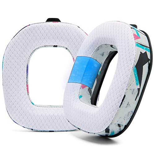 WC Freeze A40 - Hybrid Fabric Cooling Gel Earpads for Astro A40 TR | Made by Wicked Cushions | Improved Durability, Thickness & Sound Isolation | 90s White - color: 90s White