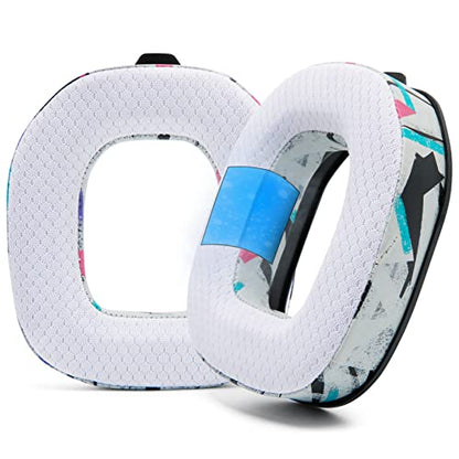 WC Freeze A40 - Hybrid Fabric Cooling Gel Earpads for Astro A40 TR | Made by Wicked Cushions | Improved Durability, Thickness & Sound Isolation | 90s White - color: 90s White