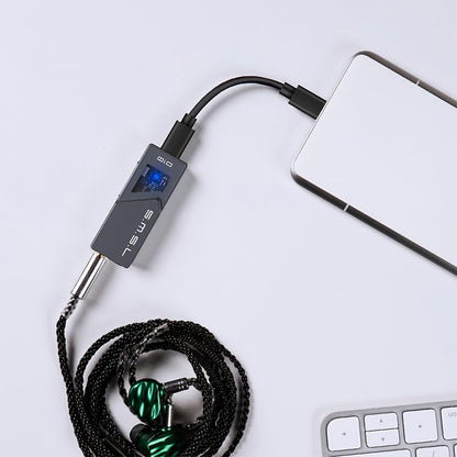 S.M.S.L D10 Audio Portable Mini Decoder Earphone Amplifier 2*CS43131 Chip 3.5mm Headphone Jack and 4.4mm Balanced Jack 500mW Output DSD256 32Bit/384kHz Connectable to PC Mobile Phone (Grey)